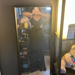 Urban outfitters black with purple triangles maxi dress